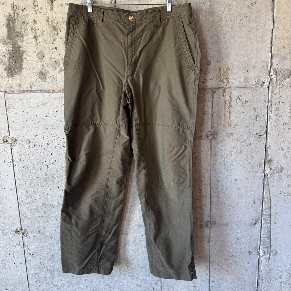 Columbia Pants Mens 36x32 Green Omni-Shield Straight Leg Hiking Outdoor Travel